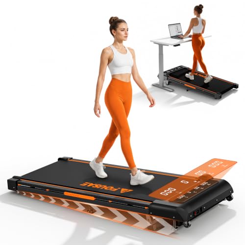 Walking Pad Treadmill for Home with 6.2 MPH Speed & 10% Incline - Black-Orange