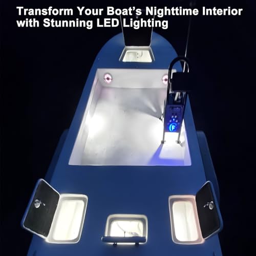 2Pcs White LED Boat Navigation Lights Waterproof Deck Interior Lighting