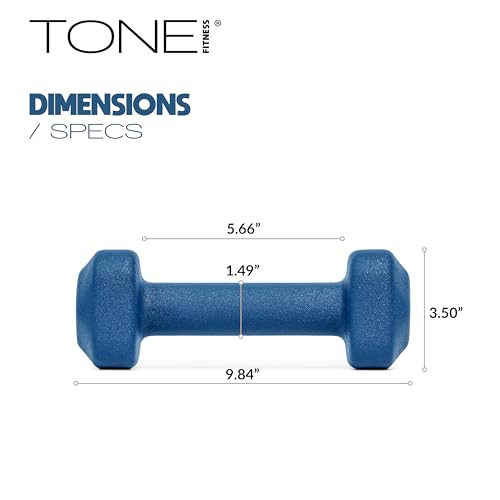 Neoprene Dumbbell Pair with Anti-Roll Square Head - Green 10 lb - Tone Fitness