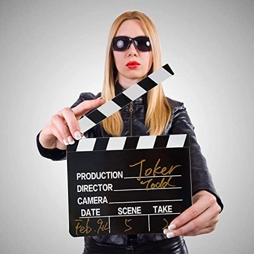 BBTO Movie Film Clap Board - 10 Pieces, 7x8 Inch Writable Director's Clapper for Action Scenes | Black & White