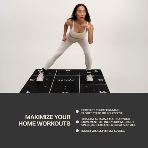 Pvolve Precision Yoga & Fitness Mat - Non-Slip Home Workout Equipment, 4’ x 4’ x 2.2mm for Cardio & Functional Training
