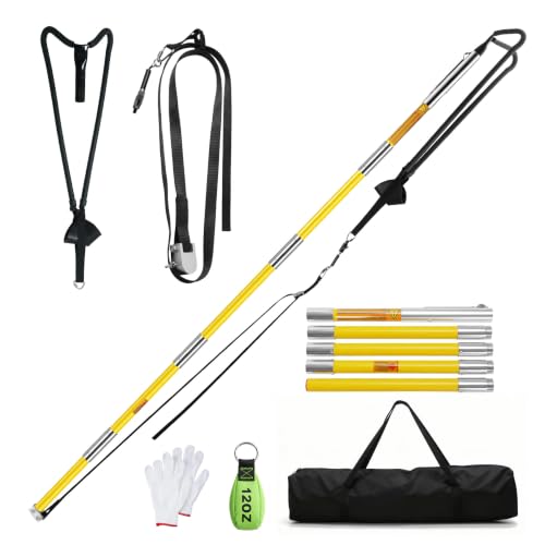 AELIVET Arborist Throw Line Launcher with Trigger & 12 oz Weight Bag, Fiberglass Pole for Tree Climbing & Maintenance