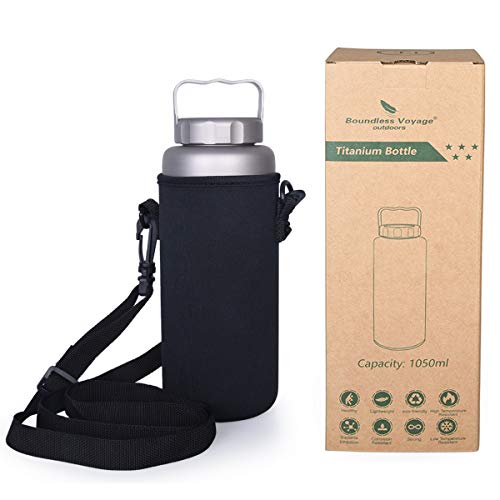 iBasingo 1050ml Titanium Water Bottle with Handle - Ti3006D Outdoor Flask