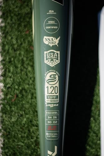Easton Rebel Slowpitch Softball Bat 34 Inch 28 Oz Loaded Aluminum 12" Barrel Grey/Black - Approved for All Fields