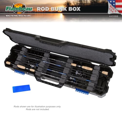 Portable Fishing Rod Storage Box with Anti-Corrosion Tab - Holds 4 Rods