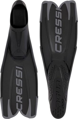 Full-Foot Diving Fins for Snorkeling & Scuba - Agua Pro Black 42/43 US M 9/10, US Lady 10/11