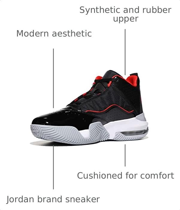 Nike Air Jordan Stay Loyal Kids Basketball Shoes - Black/Red/White/Wolf Grey 7 Big Kid