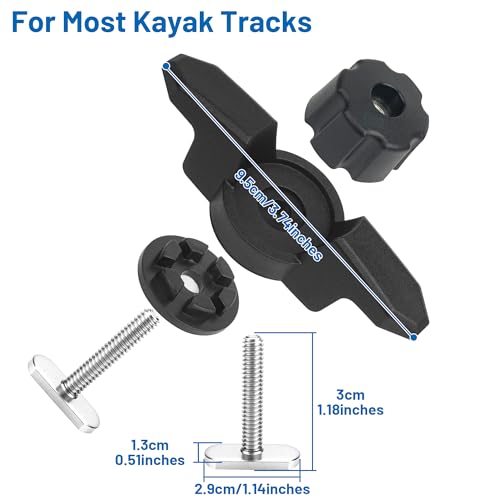 Kayak Track Mount Anchor Cleat 2 Pack - Rope Cleats for Kayak Rail Mount Accessories