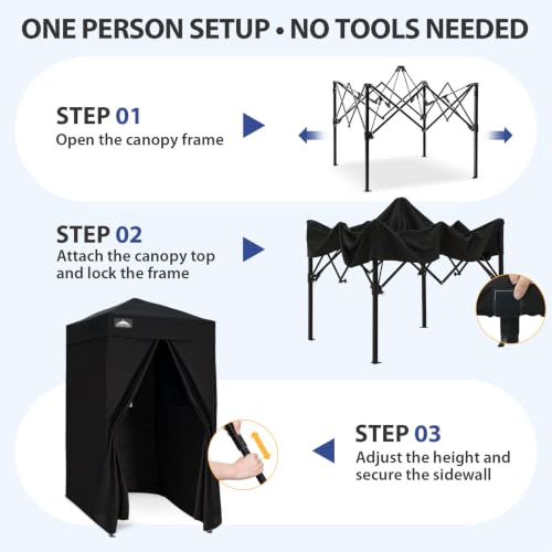 EAGLE PEAK 4x4 ft Black Pop Up Changing Tent Outdoor Privacy Shelter