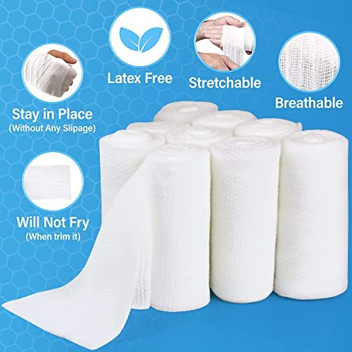 Gauze Bandage Rolls –96 Rolls- Premium First Aid Supplies for Safe Adventuring–Flexible, Stretchable, Breathable Gauze – 3” x 4.1 Yards Bandage Wrap for Wound Dressing