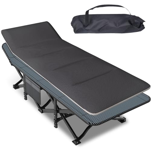 Heavy-Duty Folding Camping Cot with Removable Cushion for Adults