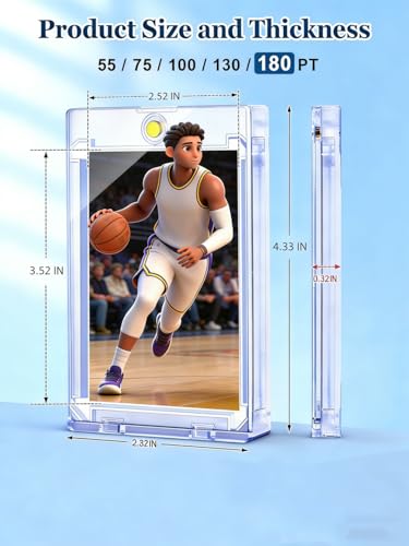 Clear Magnetic Card Holder 180pt Thickness - 40 Pack, Secure Display Protection