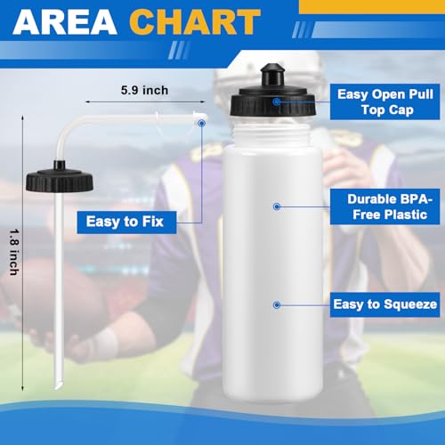 Suclain 7-Piece Hockey Water Bottle Set 33oz BPA-Free Sports Hydration