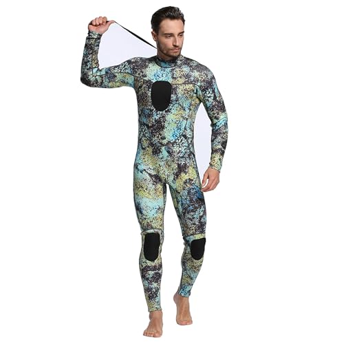 Men's 3MM Camo Neoprene Wetsuit - Large Unisex Full Dive Suit