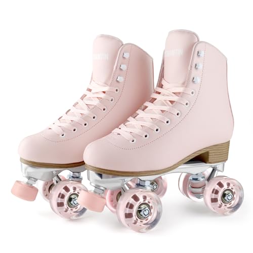 Sakura Pink Adjustable Retro Roller Skates for Women - Outdoor & Indoor Use
