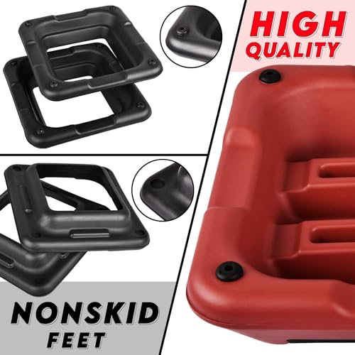 Adjustable 16x16 High Step Aerobic Platform with 4 Risers - Red/Black