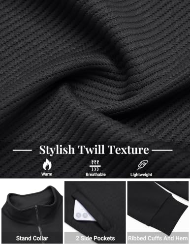 Men's Zip Up Sweatshirt Casual Lightweight Jacket Large Black