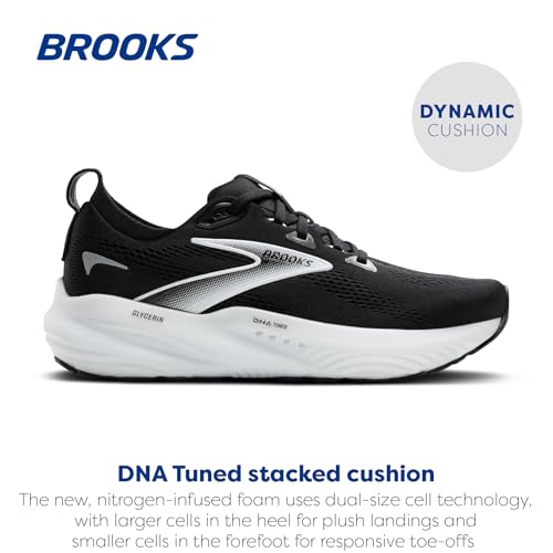 Brooks Men’s Glycerin 22 Neutral Running Shoes - Black Grey White 11