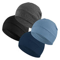 Headshion 100% Cotton Skull Cap Beanie for Men Women - One Size / Black, Grey, Navy Blue, Denim Blue