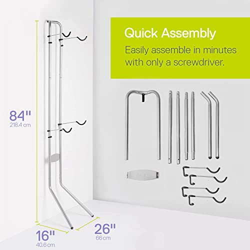 Delta Cycle Michelangelo 2 Bike Storage Rack Silver - Vertical Garage Bike Stand for Road MTB Hybrid Bikes