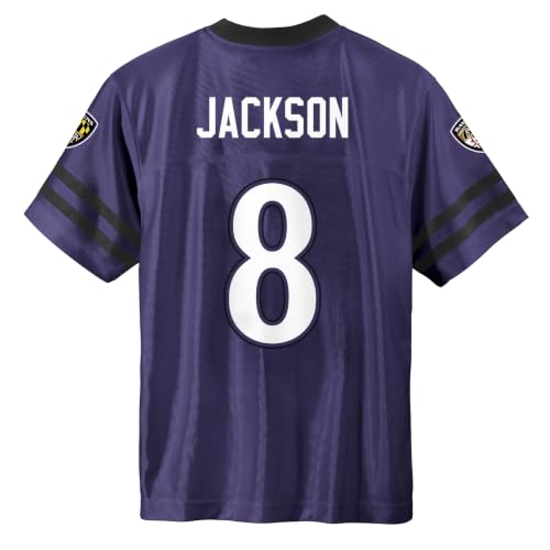 Youth Football Jersey Lamar Jackson #8 Purple Home Team Colors - Size 10-12