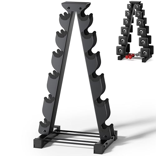 6-Tier Dumbbell Rack for Peloton Weights & Square Dumbbells - Heavy Duty Storage