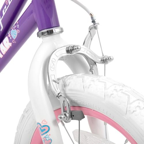 Kids 12 Inch Girls Bike with Training Wheels - Purple for Ages 2-4