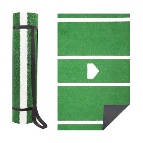 HOYWOUL 6x4 FT Green Baseball Hitting Mat with Anti-Slide Bottom Indoor Outdoor Turf Batting Practice