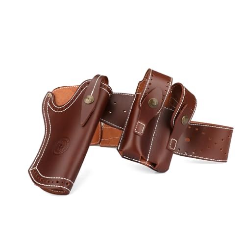 Leather Gun Holster Belt 1911 Pistol Holder with Adjustable Retention Strap