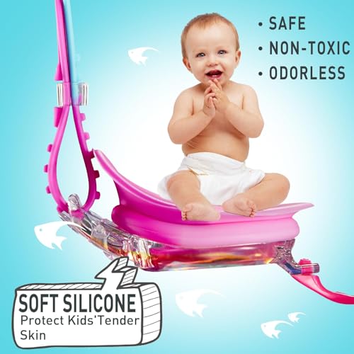 Kids Swimming Goggles Anti-Fog Waterproof UV Protection - Pink White & Pink Cyan Purple Variations