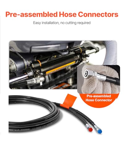 VEVOR 20ft Hydraulic Steering Hose Kit 2-Pack for Marine Outboard Systems up to 300 HP