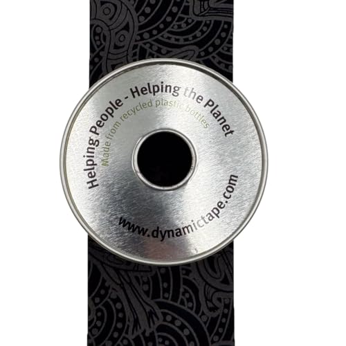 Dynamic Tape Eco Biomechanical Tape 4-Way Stretch 2 Inch Roll - Black/Grey, 1 Pack