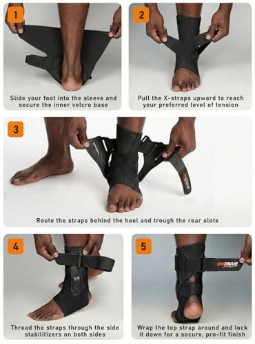 Large Adjustable Basketball Ankle Brace with Rigid Stabilizers - Men Women