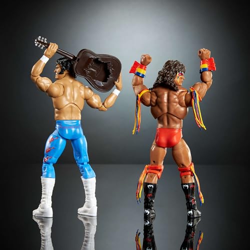 Mattel WWE Coliseum Collection 2-Pack Action Figures with Ultimate Warrior & Honky Tonk Man - 6-inch Collectible Set with Swappable Parts