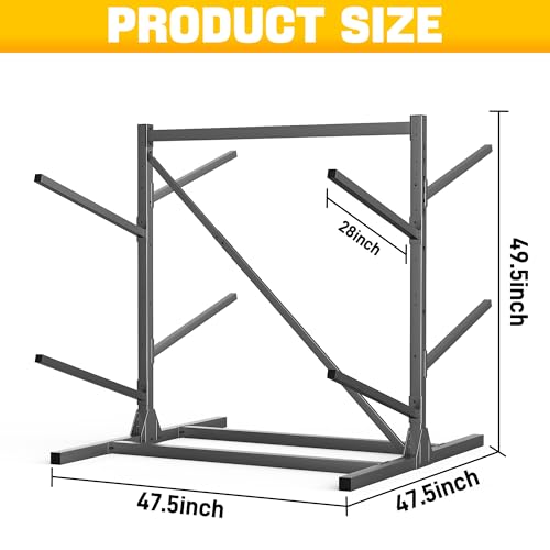 Ultrawall Freestanding Kayak Rack for Garage Holds 4 Kayaks Heavy-Duty Steel