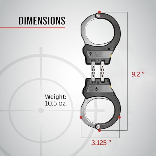 ASP Keyless Double-Lock Handcuffs with Chain - Forged Aluminum Frame, Grey / Ultra Plus Hinge