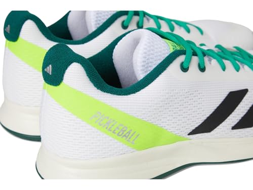 Adidas Men's Courtflash Pickleball Shoes White/Black/Collegiate Green - Lightweight, Durable Court Sport Footwear