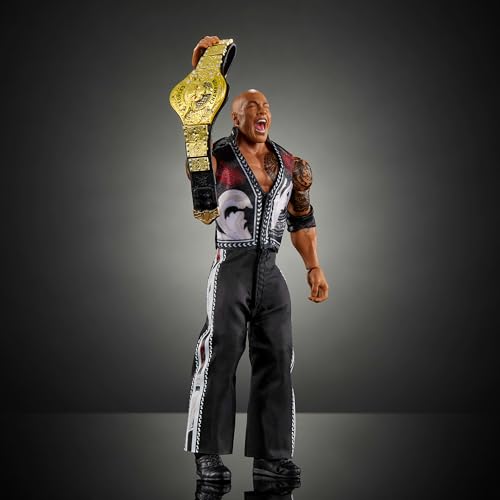 WWE Ultimate Edition Action Figure with Swappable Heads & Hands - The Rock 6-Inch Collectible Set