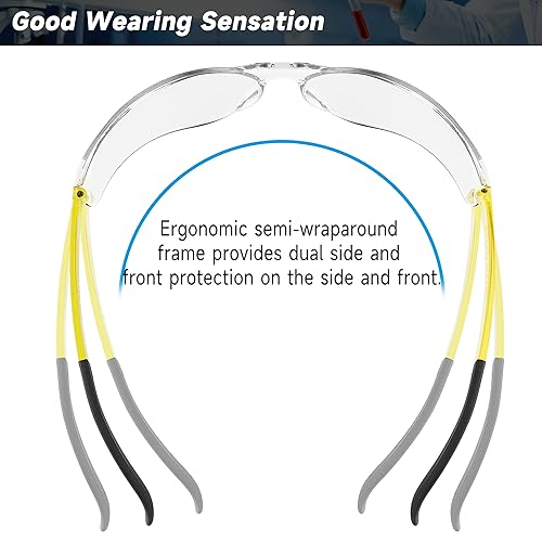 Bulk Safety Glasses for Men – ANSI Z87.1 Protective Eyewear, 30 Pairs – Clear/Gray Lenses, Salfboy