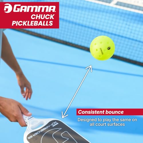 Gamma Chuck Outdoor Pickleballs Set - 6 Pack, USA Approved, Durable All-Weather Design