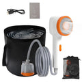 Medium Portable Camping Shower with Light & Carbon Filter - 2-in-1 Foldable Bucket