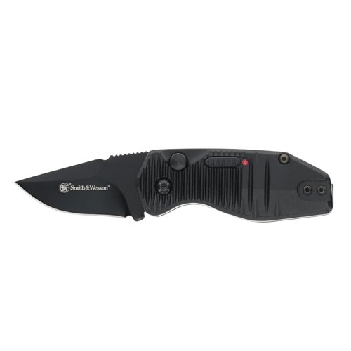 Smith & Wesson Special Ops Push Button Auto Folder Mini with 2" Drop Point AUS-8 Steel Blade, Automatic Locking, Pocket Clip, for Tactical, Outdoors, and EDC