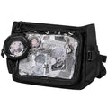 Inshere Ita Bag Crossbody Messenger Bag with Clear Coin Bag, Pins & Plush Charm - Black M