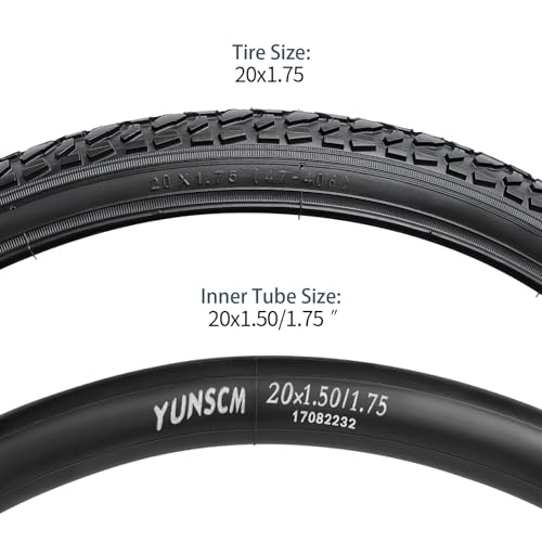 2 Pack Mountain Bike Tires 20x1.75 Off-Road Bicycle Tire Set with Tubes
