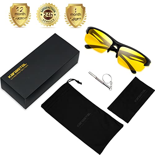 Men Women Polarized UV400 Half Frame Sports Sunglasses - Black Yellow