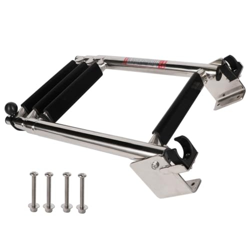 Marine 316 Stainless Steel Telescoping Transom Ladder - 4 Steps, Water Boarding