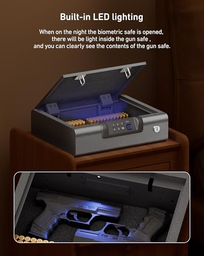 BILLCONCH 10x12 Black Biometric Gun Safe for Pistols & Valuables