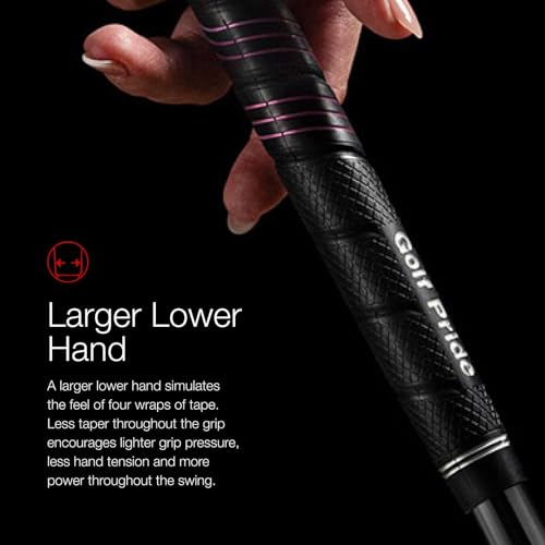 Golf Pride CP2 Wrap Golf Club Grip 8-Pack - Black & Pink, Soft, Tacky, Control Core