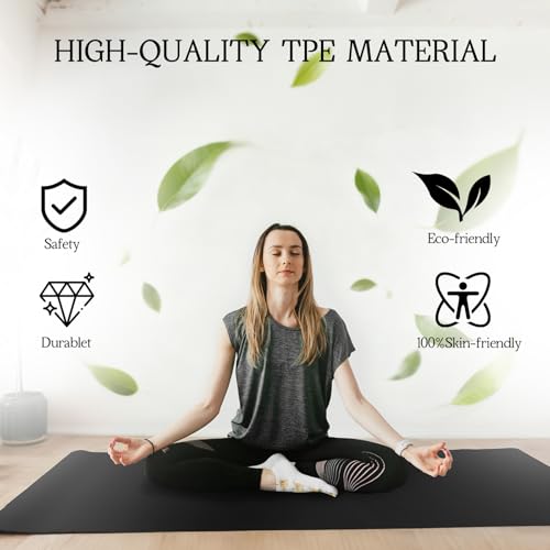 Extra Large Yoga Mat 6'x4' 8mm Thick Non-Slip Exercise Mat for Home Workouts