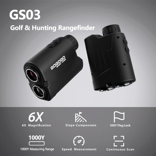 Gogogo Sport Vpro GS03 Laser Rangefinder for Golf & Hunting - 1000 Yards